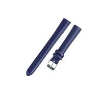 Générique NASUNJIA Bracelet De Montre En Cuir Souple, Accessoire Vert Violet, Bracelet Véritable Durable, 10 Mm, 12 Mm, 14 Mm, 16 Mm, 18 Mm-24 Mm(Dark blue-silver,10mm)