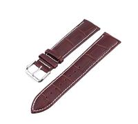 Générique NASUNJIA Bracelet De Montre En Cuir Véritable 10 12 13 14 15 16 17 18 Mm 19 Mm 20 Mm 21 Mm 22 Mm 23 24 Mm Avec Broches(Coffe and white line,13mm)