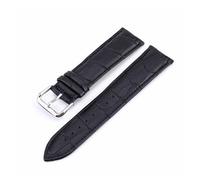 Générique NASUNJIA Bracelet De Montre En Cuir Véritable Crocodile 10 12 13 14 15 16 17 18 19 20 Mm 21 22 23 24 Mm Avec Boucle Ardillon En Acier(Black,22mm)