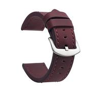 Générique NASUNJIA Bracelet De Montre Tendance En Cuir Vintage Avec Boucle En Acier Inoxydable, Accessoire De Sport, 18 Mm, 20 Mm, 22 Mm, 24 Mm(Bronze Silver,20mm)