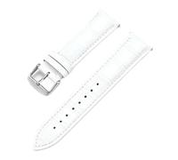 Générique NASUNJIA Bracelet de montre universel en cuir 12/13/14/15/16/17/18/19/20/21/22/23/24/26 mm, boucle papillon à dégagement rapide, for hommes et femmes(White,22mm)