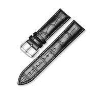 Générique NASUNJIA Bracelet De Montre Universel En Cuir Avec Motif Nœud En Bambou, Noir, Marron, Bleu, Rouge, Blanc, Rose, 12-24 Mm(Black,21mm)