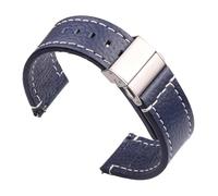 Générique NASUNJIA Bracelet De Montre Universel En Cuir Véritable De Vache Souple, 18 Mm, 20 Mm, 22 Mm, 24 Mm, For Hommes Et Femmes, À Dégagement Rapide(Blue,20mm)