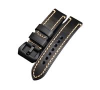 Générique NASUNJIA Bracelet En Cuir Italien Ciré À L'huile Haut De Gamme 20 22 24 Mm Bracelet En Cuir Vintage For Homme(D Brack Buckle,24mm)