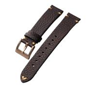 Générique NASUNJIA Bracelet En Cuir, Style Rétro For Homme, 20, 21 Ou 22 Mm, De Vachette Souple Marron Et Gris(Maroon,22mm)