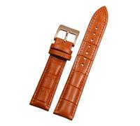 Générique NASUNJIA Bracelets De Montre En Cuir Véritable 14 16 18 20 22 24 Mm Avec Boucle Ardillon En Acier(Light brownRose gold,14mm)