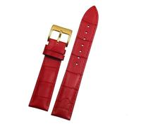 Générique NASUNJIA Bracelets De Montre En Cuir Véritable 14 16 18 20 22 24 Mm Avec Boucle Ardillon En Acier(Red gold,20mm)