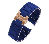 Générique NASUNJIA Compatible avec Ar5905 5906 Ar5920, accessoires de bracelet de montre en caoutchouc, 20mm 23mm, bracelet de montre plaqué en acier et Silicone(Blue-Rose,23mm)