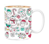 Générique Natale - Tazze Caffè Ceramica Natale | Con Coperchio Muffin, da 350ml con Manico Design 3D Pupazzo di Neve per Tè Cioccolata Compleanno Vacanze Ragazze, Tazzaa per le vacanze invernali
