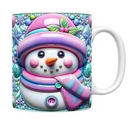Générique Natale - Tazze Caffè Ceramica Natale | Con Coperchio Muffin, da 350ml con Manico Design 3D Pupazzo di Neve per Tè Cioccolata Compleanno Vacanze Ragazze, Tazzaa per le vacanze invernali