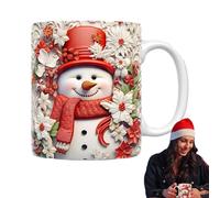 Générique Natalizia 3D In Ceramica - Modello Cartone Animato Babbo Natale E Pupazzo Di Neve 350ml | Da Caffè, Latte E Acqua, Decorazione Per Casa, Regalo Creativo E Lavabile In Lavastoviglie