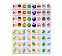 Générique National Flag Mahjong Set - 1.18x0.87x0.59 inches Small Travel Mahjong Set | Travel Mâhjong Sets | Flag Pattern Game Blocks Tiles | 65pcs Mâhjong Tiles Sets for Family Party, Board Games