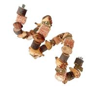 Générique Natural Bird Toys, Pineapple Nuts Log Blocks, 19.68x19.68in Cockatoo and Cockatiel Foraging Toys, Climbing Ladders, Parrot Shredding Accessories for Parrots, Parakeets, Avian Game