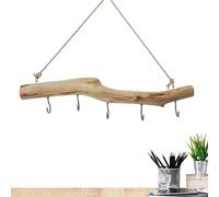 Générique Natural Driftwood Wall Hanger, Rustic Wood Branch with Hooks, Wooden Decorative Wall Organizer for Jewelry Hats Scarves Headphones Keys, Home Office Walls Decoration Functional