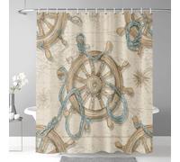 Générique Nautique Rideau Douche Gouvernail Rideau de Douche 180 x 180 cm