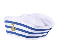 Générique Navy Sailor Hats - Captain Costume | Blue White Cap