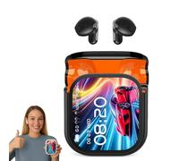 Générique NE20 Earbuds, 140 Language AI Real-Time Translation, Bluetooth 6.0 Headphones with LCD Touchscreen, Built-in Mic, IPX6 Waterproof, 48H Battery for Work, Travel & Learning (Black)