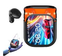 Générique Ne20 Earbuds, 2025 New Ne20 in-Ear Headphones, 2.01-inch High-Refresh Color Display AI Smart Bluetooth Headphones, Intelligent Noise Cancellation, 140 Language Translation (Black)