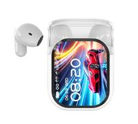 Générique NE20 Earbuds, 2025 New NE20 Translation Earbuds, with 140 Language AI Translator Real Time, Bluetooth 6.0 Earphone, LCD Touch Screen, IPX6 Waterproof for Business Travel (White)