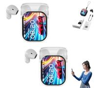 Générique Ne20 Earbuds, Ne20 Translation Earbuds 140 Language, AI Translation Earbud Real Time, Bluetooth 6.0 Earphone, LCD Touch Screen, Intelligent Noise Reduction, for Travels, Business (White*2)
