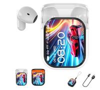 Générique Ne20 Earbuds, Ne20 Translation Earbuds, 140 Language AI Translator Earbud Real Time, LCD Touch Screen, IPX6 Waterproof for Travel Business (White)