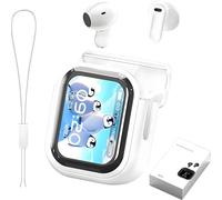 Générique NE20 Earbuds, NE20 Translation Earbuds, 140 Languages Translation, 2.01 in Smart Display, Bluetooth 6.0 Earphones AI Translator Ear Buds, Ipx6 Water-Resistant (White)