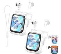 Générique Ne20 Earbuds, NE20 Translation Earbuds, AI Translation Real Time with 140 Language AI Translator Real Time, LCD Touch Screen Sport Wireless Headphones (White #2)