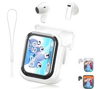 Générique Ne20 Earbuds, NE20 Translation Earbuds, AI Translation Real Time with 140 Language AI Translator Real Time, LCD Touch Screen Sport Wireless Headphones (White #1)