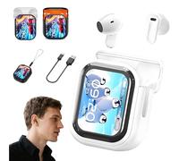 Générique Ne20 Earbuds, Ne20 Translation Earbuds, Noise Canceling Wireless Headphones, 140 Language AI Translator Real Time, LCD Touch Screen, IPX6 Waterproof for Travel, Business, Learning (White)