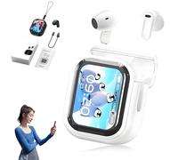 Générique Ne20 Earbuds, Ne20 Translation Earbuds with 140 Language AI Translator Real Time, LCD Touch Screen, IPX6 Waterproof, HD Stereo Sound for Travel, Business, Learning (White)