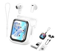 Générique NE20 Earbuds, NE20 Translation Earbuds, with 144 Languages Real-Time Translation, Bluetooth 5.4 Wireless, LED Touch Screen, IPX6 Waterproof, Noise Cancelling (White)
