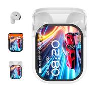 Générique Ne20 Earbuds, NE20 Wireless Headphones, AI Translation Earbuds Real Time, 140 Language Translation, LCD Touchscreen Noise Headphones for Travel Business (White)