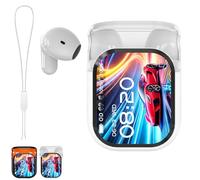 Générique NE20 Earbuds, NE20 Wireless Headphones, NE20 AI Translation Earbuds Real Time with 140 Language, Bluetooth 6.0 Earphone, LCD Touch Screen, IPX6 Waterproof for Travel Business (White)