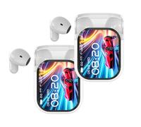 Générique Ne20 Earbuds,with 140 Language AI Translation Earbud Real Time, 48 Hours Battery, Bluetooth 6.0 Earphone, LCD Touch Screen, IPX6 Waterproof for Travel Business, Learning (2Pcs*White)