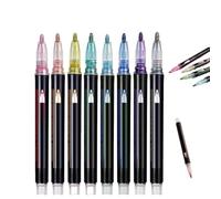 Générique Neattidyly/Illuminate Upon Marker Pen for Highlight, neattidyly marker pen, Double Line Outline Pens, For Drawing and Scribbling, Metallic Glitter Quick-drying Pens Markers (eight colors)