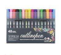 Générique Neattidyly/Illuminateupon Marker Pen for Highlight,Double Line Outline Markers,Sakesfor Magische Stifte,Waterproof,Quick Dry,Lightfast for DIY Art Crafts,Kid Drawing (48gel)