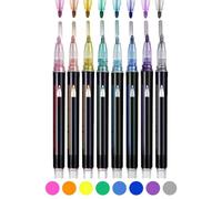Générique Neattidyly Marker Pen for Highlight, 8/12 Colors Outline Markers Metallic Glitter Pens, Double Line Outline Pens, Double Line Super Squiggles Metallic Glitter Pen, for Painting (8Colors)
