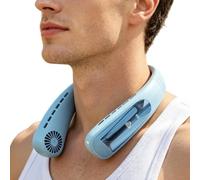 Générique Neck Cooling Fan - 2400mAh Battery 5 Speeds Low Noise