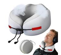 Générique Neck Pillow Airplane, Travel Sleep Cushion, 9.84x9.06in Authentic Memory Foam Support, Ergonomic Headrest Design, Soft Breathable Fabric for Flight, Car, Train, Rooms, Home