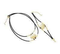 Générique Necklace Bracelet Set - Double Layer Wax Rope Chain Jewelry Set for Women | Adjustable Fashion Accessory with Charm Design, Wear Accessory for Party Wedding Date Travel Wear