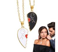Générique Necklace Set, 2-Piece Love Pendant Jewelry, Lightweight Matching Keepsake for Couples, Friends, Family, Travel Gift, Comfortable and Stylish Accessories