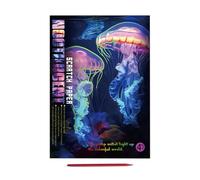 Générique Neon Scratch Pad - Artistic Painting Sheets for Entertainment | Multi Pack Craft Cards with Scratch Pen, Creative Expression Tool for Children, Students, Holiday Events and Group Play