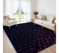 Générique Néon Technologie Tapis Chambre Doux Poil Court Lavable Antidérapant, Dégradé Grille Cube Tapis Salon 200 x 300 cm pour Salon Chambre Salle a Manger d'enfant Décoration D'intérieur