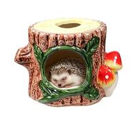 Générique Nest Ceramic Hamster Hut, Small Pet Shelter, 4.41x4.41x3.54 inches Cooling Ceramic House with, Durable Clay Sleeping Den, Natural Burrow Style Design, Hamster Habitat Home Use