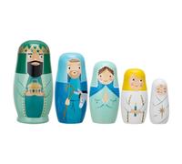 Générique Nesting Dolls - 5 Piece Wooden Jesus Set | Christmas Stacking Toy