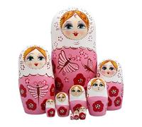 Générique Nesting Dolls - Painted Stacking Toy Set, Traditional Russian Dolls, Decorative Kids Educational Nesting Figures, Multi Layer Stacking Doll Collection, Cultural Wooden Figurines