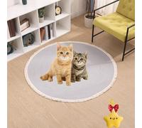 Générique Nestoly Cotton Rope Area Rug for Cats, Premium Cotton Rope Area Rug for Cats, Washable Round Vintage Reversible Woven Tassel Rugs, Soft and Stylish Home Accent, Easy Clean (Grey,24inch)