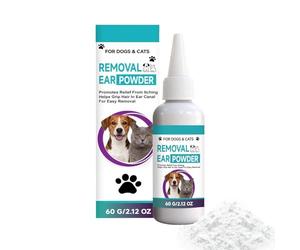 Générique Nettoyant auriculaire pour Chiens,60g Épilation Contrôle des Odeurs Doux | Poudre Nettoyante pour Oreilles de Chat,pour Chien Chat Hamster Autres Petits Animaux Usage