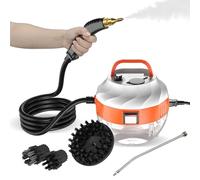 Générique Nettoyeur Vapeur Portatif, Nettoyeur Vapeur Haute Pression 1500w, 6 Vitesses Réglables, Nettoyage en Profondeur à Haute Température (White Orange)