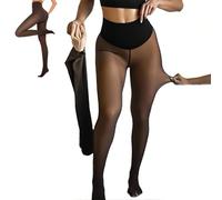 Générique New Compression Band & One Seam Option, Magic Fleece Lined Leggings, Women Shaping Snatch Waist Stay Warm, for Work, Casual Or Winter Layering (Tan,M)